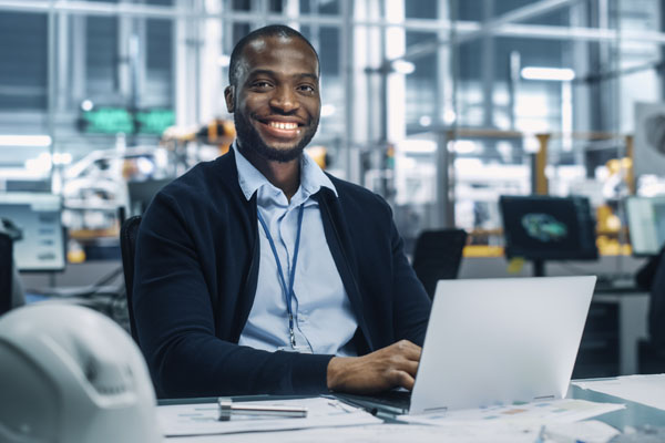 Man Sitting at Computer